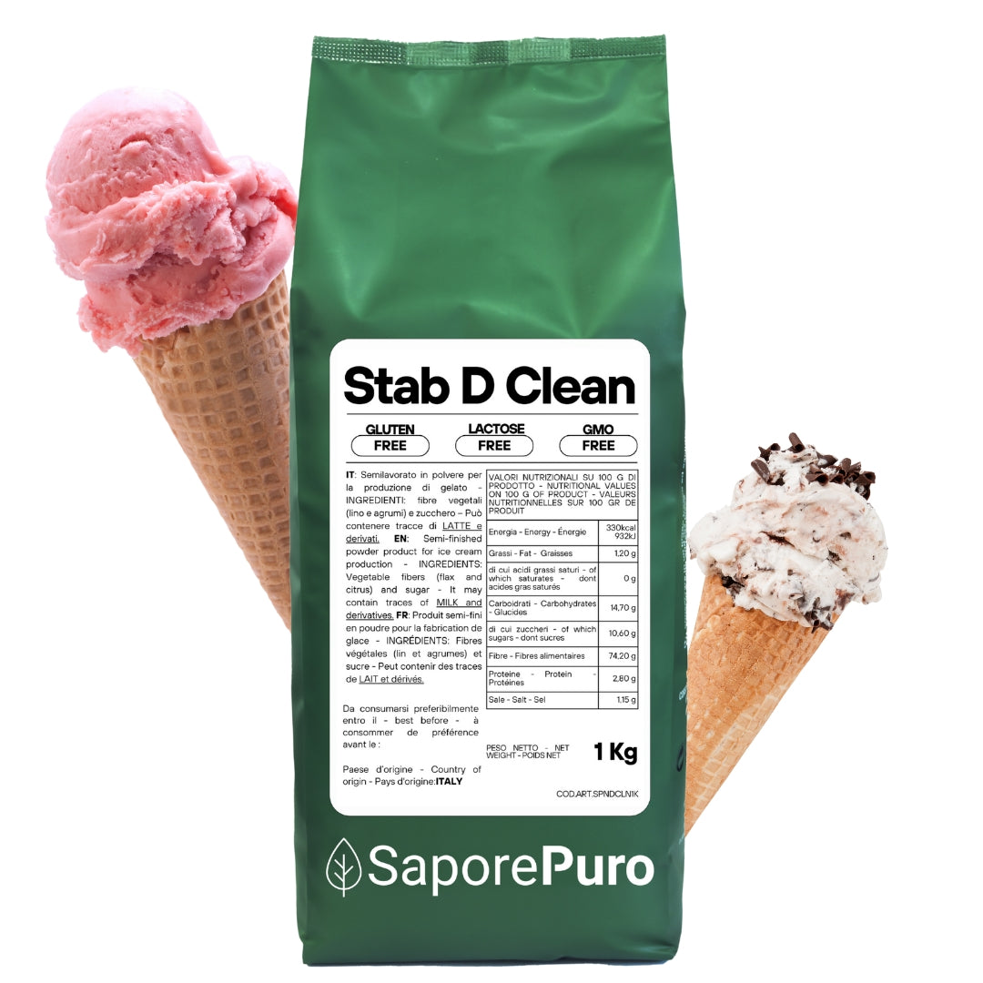 Neutro Stab D-Clean - 1Kg - Stabilizzante per Gelati Clean Label - SaporePuro